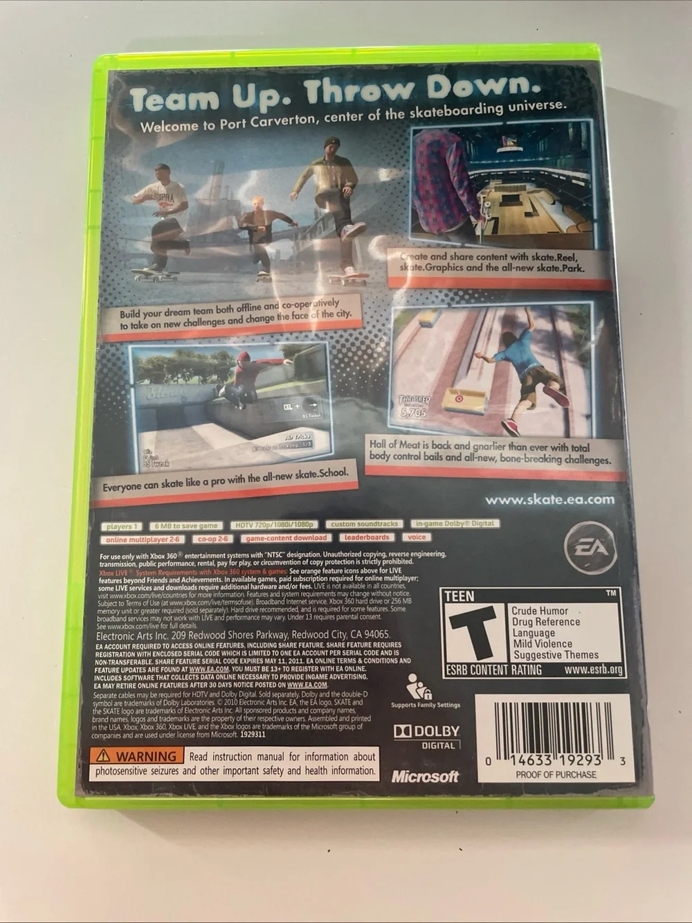 Skate 3 (Xbox 360, 2011) Complete With Manual And Case